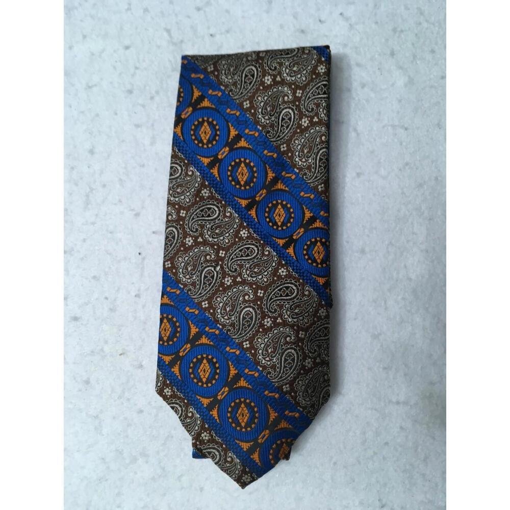 CARMEL Men's Jaquard Silk Necktie~Thick Weave~Paisley Design~EUC!